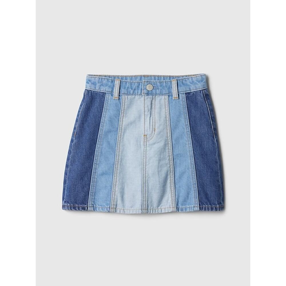 Gap Kids Girls Blue White Pink Pieced Denim Skirt Size Medium lot of 3